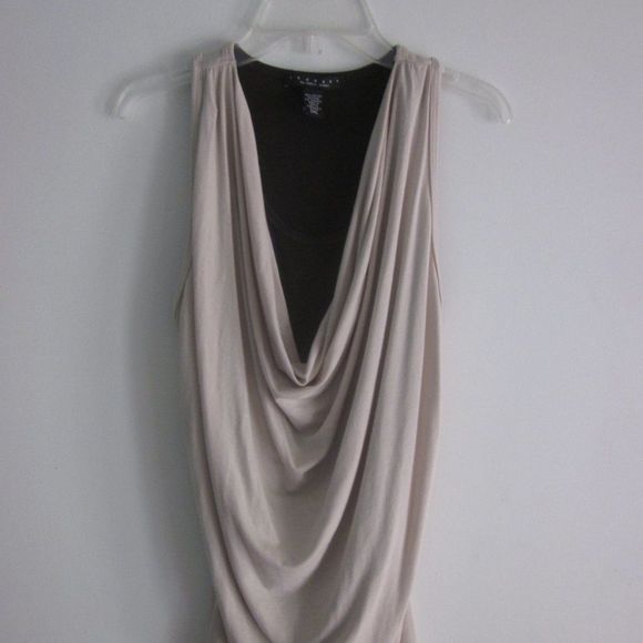 Laundry By Shelli Segal Beige Drape Tank Top - Picture 1 of 8